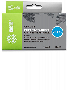 Картридж струйный Cactus CS-CZ133 №711 черный (73мл) для HP DJ T120/T520