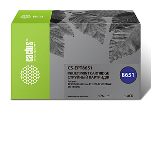 Картридж струйный Cactus CS-EPT8651 T8651 черный (8000стр.) для Epson WF5190/5690