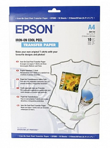 Термопереводная бумага Epson Iron-On Cool Peel Transfer Paper C13S041154, 210х297, 10 листов