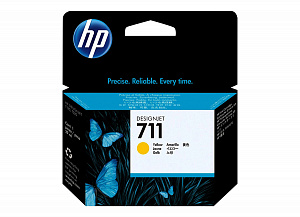 Струйный картридж 711 (CZ132A) для HP DesignJet, желтый, 29 мл, 300 стр.