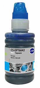 Чернила Cactus CS-EPT6642 T6642 голубой 100мл для Epson L100/L110/L120/L132/L200/L210/L222/L300/L312/L350/L355/L362/L366/L456/L550/L555/L566/L1300