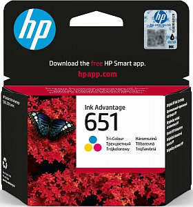 Струйный картридж 651 (C2P11AE) для HP DeskJet, многоцветный, 300 стр.