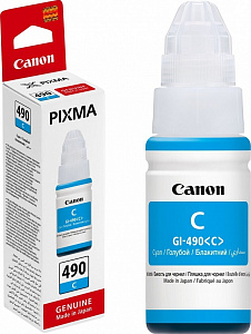 Чернила GI-490 C (0664C001) для Canon PIXMA G1400/G2400/G3400/G4400, голубой, 70 мл, 7000 стр.