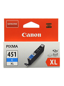 Струйный картридж CLI-451C XL (6473B001) для Canon PIXMA MG, MX, iP и iX, голубой, 700 стр.