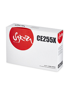 Картридж Sakura CE255X (55X) для HP, черный, 12500 к.