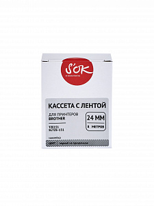 Кассета с лентой S'OK by Sakura Printing TZE151 для Brother, черный на прозрачном, 12мм/8м, наклейка