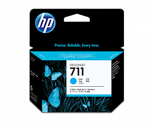 Струйные картриджи 711 (CZ134A) для HP DesignJet, голубой, 3 шт. по 29 мл