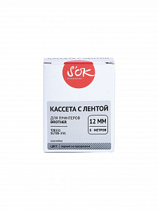 Кассета с лентой S'OK by Sakura Printing TZE131 для Brother, черный на прозрачном, 12мм/8м, наклейка