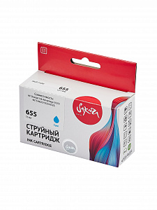 Струйный картридж Sakura CZ110AE (№655 Cyan) для HP, голубой, 11 мл., 600 к.