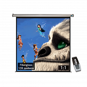 Экран S'OK SCPSM-250X250FG-GR Pro 139'' 1:1 настенно-потолочный, моторизованный, Fiberglass, серый