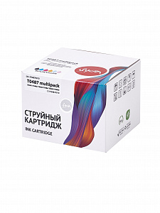 Набор струйных картриджей Sakura C13T04874010 (T0487-T0481/ T0482/ T0483/ T0484/ T0485/ T0486) для Epson, мультипак, 16 мл., 460 к.