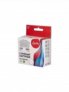 Струйный картридж Sakura F6V16AE (№123 Tri-colour) для HP, триколор, 18 мл., 330 к.