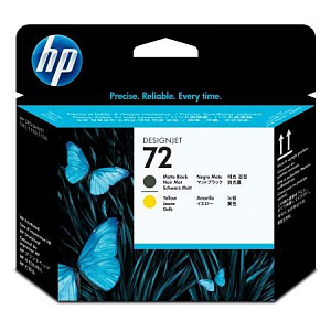 Печатающая головка 72 (C9384A) для HP DesignJet, матовая черная/желтая