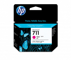 Струйные картриджи 711 (CZ135A) для HP DesignJet, пурпурный, 3 шт. по 29 мл