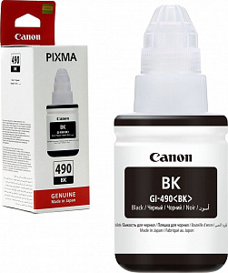 Чернила GI-490 BK (0663C001) для Canon PIXMA G1400/G2400/G3400/G4400, черный, 135 мл, 6000 стр.