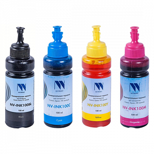 Чернила NV PRINT универсальные на водной основе для Сanon, Epson, НР, Lexmark, комплект 4 цвета
