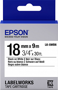 655006 Картридж EPSON C53S655006 с лентой LK-5WBN (лента стандартная 18мм, Бел./Черн.)