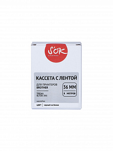 Кассета с лентой S'OK by Sakura Printing TZE261 для Brother, черный на белом, 36мм/8м, наклейка