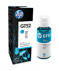 Чернила GT52 (M0H54AE) для HP DeskJet и Ink Tank, голубой, 80 мл, 8000 стр.