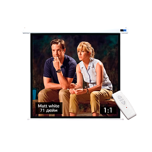 Экран S'OK SCPSM-127x127 71'' 1:1 настенно-потолочный, моторизованный, матовый, белый