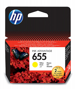 Струйный картридж 655 (CZ112AE) для HP DeskJet, желтый, 11 мл, 600 стр.