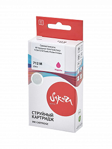 Струйный картридж Sakura 3ED68A (№712 Magenta) для HP, пурпурный, водорастворимый тип чернил, 29 мл.