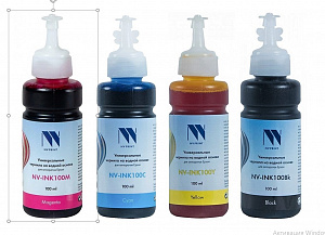 Чернила NV-Print универсальные на водной основе для аппаратов Epson, комплект 4 цвета по 100 мл