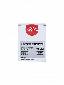 Кассета с лентой S'OK by Sakura Printing TZES251 для Brother, черный на белом, 24мм/8м, наклейка