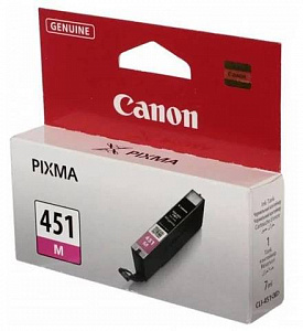 Струйный картридж CLI-451M (6525B001) для Canon PIXMA MG, MX, iP и iX, пурпурный, 7 мл, 330 стр.