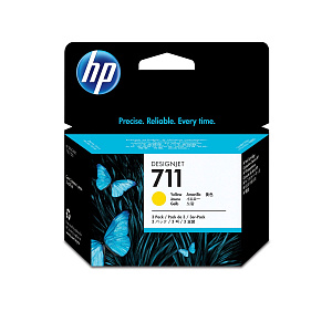 Струйные картриджи 711 (CZ136A) для HP DesignJet, желтый, 3 шт. по 29 мл